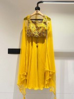 Yellow Pure Georgette Readymade Sharara Choli